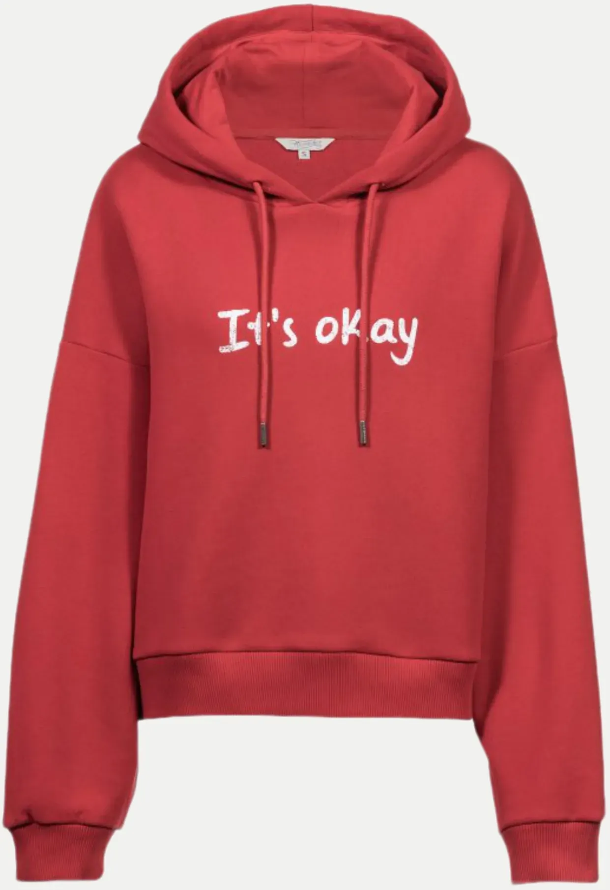 Hoodie mit Schriftzug Rot M