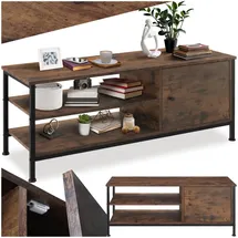 Tectake Durban TV-Regal 110 x 40 x 45,5 cm Rost/Holzwerkstoff