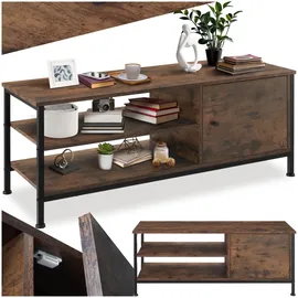 Tectake Durban TV-Regal 110 x 40 x 45,5 cm Rost/Holzwerkstoff