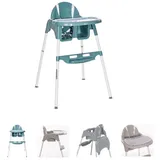 Lorelli Kinderhochstuhl Amaro, Doppel-Esstisch, Bechervertiefung, Fußablage, Gurt blau