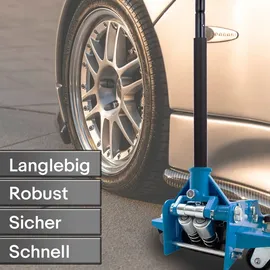 BITUXX Hydraulischer Rangierwagenheber 3T extra flach Wagenheber hydraulisch 3 Tonnen Hubhöhe von 8 cm bis 51 cm inkl. Gummiauflage und mit 2 Hydraulikkolben