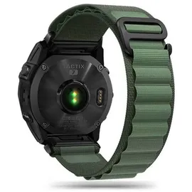 TECH-PROTECT Nylon Pro Strap Armband für Garmin Fenix 5 / 6 / 6 Pro / 7 Dunkelgrün
