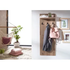 Massivmoebel24 Wandgarderobe Villanders 140 x 20 x 50 cm Eiche