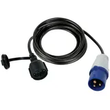 Perel Kabel - Kupplung auf CEE-STECKER - 3 m - Schutzkontakt (deutsches System)