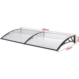[en.casa] Vordach Mellerud 240 x 100 cm schwarz/transparent
