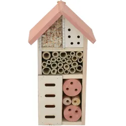 Insektenhotel klein 26x13 cm Bienen Insektenhaus Pinienholz rot