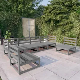 vidaXL Garten-Lounge-Set 6-tlg. grau Kiefer