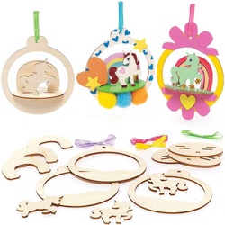 Einhorn Holzkugel Bastelset  (pro Set 5) Basteln mit Holz