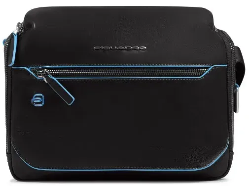 Piquadro Blue Square Umhängetasche Leder 27 cm  schwarz