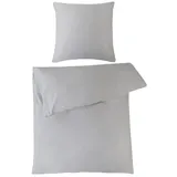 KAEPPEL Uni Mako-Satin grau 155 x 220 cm + 80 x 80 cm