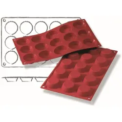 SCHNEIDER Silikon-Backform, Tortelett, rot 115016 , Höhe: 15 mm, Ø 50 mm