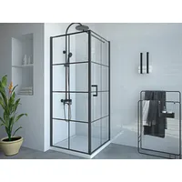 Duschtrennwand - Schwarz matt - 80 x 80 x 190 cm  - CAPARICA