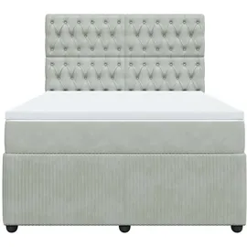 vidaXL Boxspringbett 140 x 200 cm Hellgrau