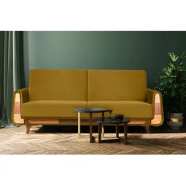 konsimo® Schlafcouch 3-Sitzer Gelb