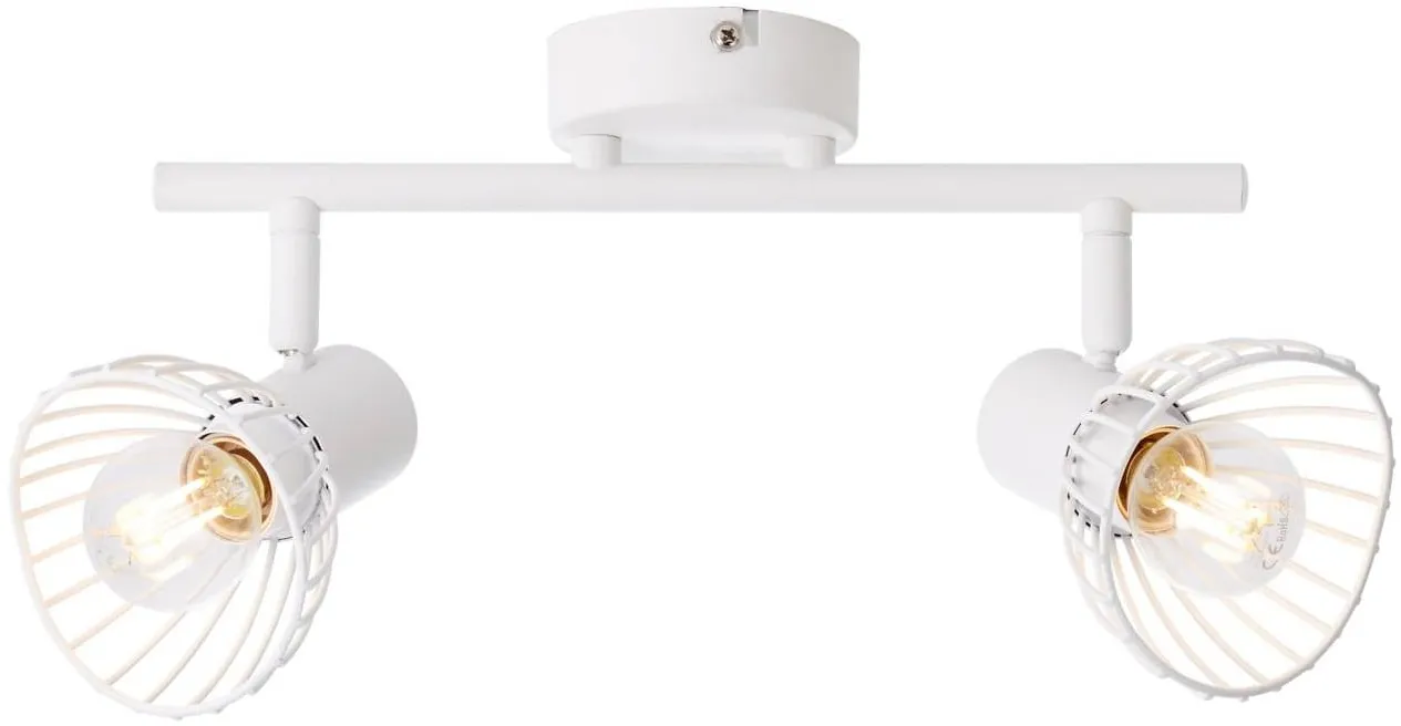 BRILLIANT Lampe Elhi Spotrohr 2flg weiß   2x D45, E14, 40W, geeignet für Tropfenlampen (nicht enthalten)   Köpfe schwenkbar