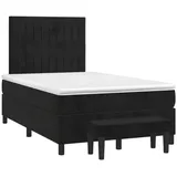 vidaXL Boxspringbett mit Matratze Schwarz 120x200 cm Samt1469769