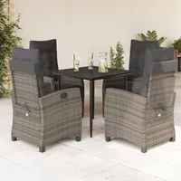 vidaXL Garten-Essgruppe 5-tlg. Grau