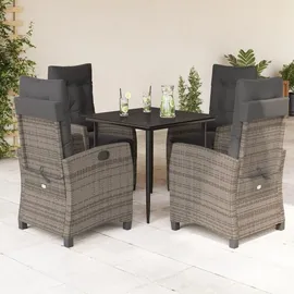 vidaXL Garten-Essgruppe 5-tlg. Grau