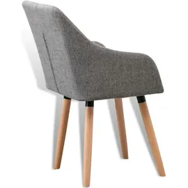 Estexo Esszimmerstuhl Küchenstuhl Stuhl 2er Set Vintage Essstuhl Stoffbezug Holz Grau