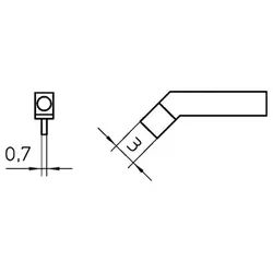 Lötspitze Serie RTW, Meißelform, RTW 3/1,0 x 3,0mm, gebogen