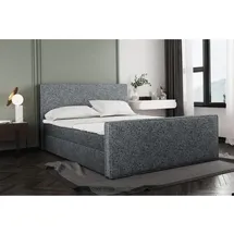 Kaiser Boxspringbett Mit Bettkasten Und Matratze + Topper Lila Stof Puente Dunkelgrau 140x200 Cm
