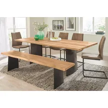Niehoff Sitzmöbel Tree-Top Tisch Hohlwangengestell Eisen Schwarz geölt Platte 40mm