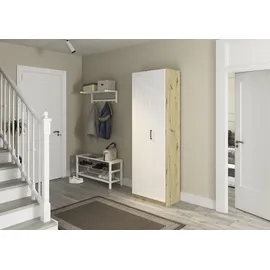 Rauch Garderobe Kleiderschrank Schrank Schuhschrank Putzschrank MINOSA 69 cm x 210 cm x 41 cm Braun/Grau