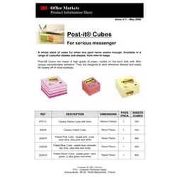 POST-IT Haftnotizblock Würfel pastellgrün 2028G 76x76mm 450Bl