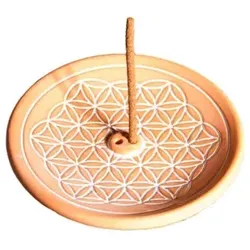 Berk Räucherhalter Blume des Lebens aus Keramik natur