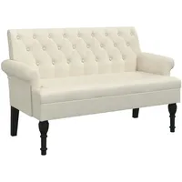 VidaXL Sitzbank mit Rückenlehne 120x62x75,5 cm Leinen
