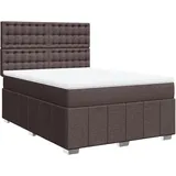 vidaXL Boxspringbett mit Matratze Dunkelbraun 140x200 cm Stoff