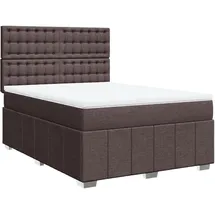 vidaXL Boxspringbett mit Matratze Dunkelbraun 140x200 cm Stoff