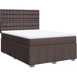 vidaXL Boxspringbett mit Matratze Dunkelbraun 140x200 cm Stoff
