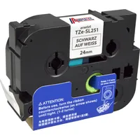 Ampertec P-Touch Band kompatibel zu TZe-SL251 schwarz auf weiß