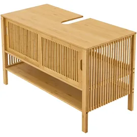 [en.casa] Waschbeckenunterschrank Hvaler 100 x 14 x 45 cm Beige