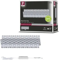 PAULMANN LED-Streifen "MaxLED 500 LED Strip Neutralweiß Basisset", silber (silberfarben), Dioden 640 St., Gesamtlänge 10m, Lichterketten