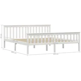 vidaXL Massivholzbett 180 x 200 cm Weiß