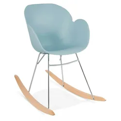 Schaukelstuhl BASKUL aus Holz Metall Kunststoff | Designer Lounge Stuhl mit Schaukelsystem | Modernes Design | 99x59x79 cm | Kadima Design