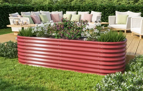SET Vitavia Hochbeet Vita 630 Basic + Erweiterung 82x242cm Höhe 63cm rubin