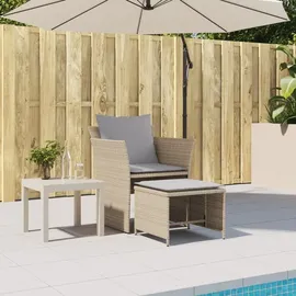 vidaXL Gartenstuhl mit Fußhocker 58,2 x 69,9 x 20,2 cm beige