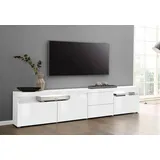 borchardt Möbel Lowboard "Kapstadt", weiß (weiß hochglanz, hochglanz), B:200cm H:50cm T:35cm, Sideboards, Lowboard, Breite 200 cm mit 2 Schubkästen