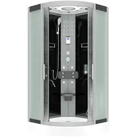 AcquaVapore D58-03M0 Komplettdusche mit Schiebetür 80 x 80 cm Schwarz Sicherheitsglas D58-03M0-EC