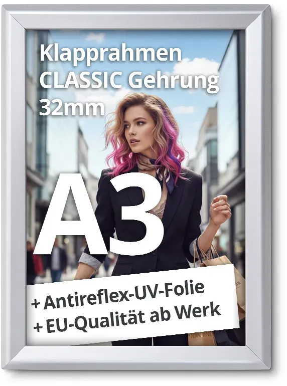 Klapprahmen A3 32mm Plakatrahmen Wechselrahmen Alu Klapprahmen DIN A3