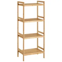 Songmics Bambusregal, Bücherregal, Standregal mit 4 Ablagen, 45 x