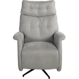 Duo Collection "Peralta", grau (steingrau), B:78cm H:107cm T:93cm, 100% Polyester, Sessel, Relaxsessel, integrierte Fußstütze, Stahlwellenunterfederung, 115 kg, 360 drehbar