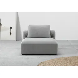 1,5-Sitzer RAUM.ID "Cushid", silber, B:107cm H:62cm T:109cm, 95% Polyester, 5% Nylon, Sofas, Einzelmodul, auch separat stellbar