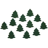 Oblique Unique® 12 Holz Tannen Bäume Weihnachtsbäume Groß - Holzdeko Tischdeko Weihnachtsdeko für Adventskalender Adventskranz Geschenk Deko Weihnachten - Farbe wählbar (Grün)