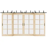 VidaXL Schiebetürbeschlag-Set 427 cm Stahl Schwarz