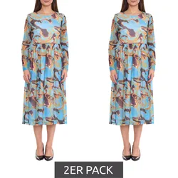 2er Sparpack Aniston SELECTED Party-Kleid farbenfrohes Damen Kleid mit Allover-Muster 39675636 Bunt - 44