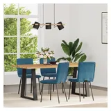vidaXL Esszimmerstuhl Samt blau 4er Set